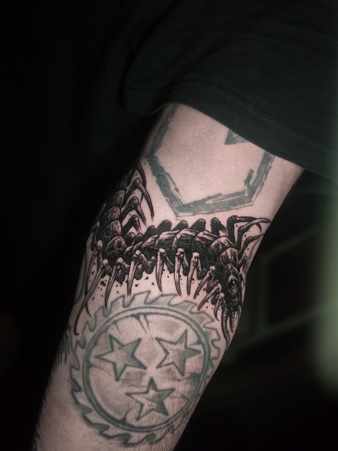 Tattoo by @crawlspace_tattoo โ realism, black_and_grey