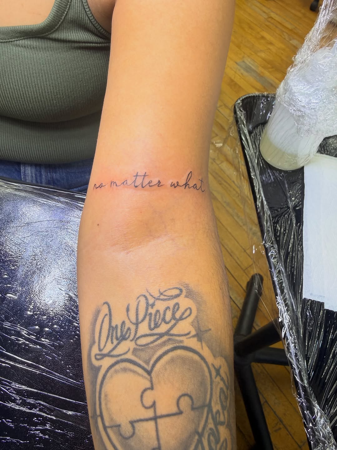 Tattoo by @inked_by_parisapple — lettering_script, fine_line