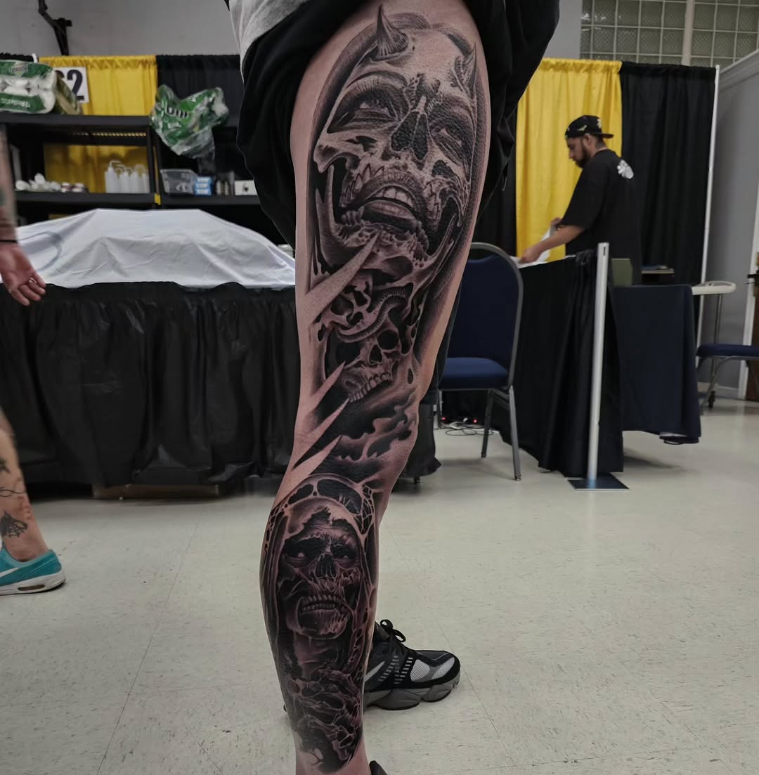 Tattoo by @ericbadantattoos โ black_and_grey, dark_realism