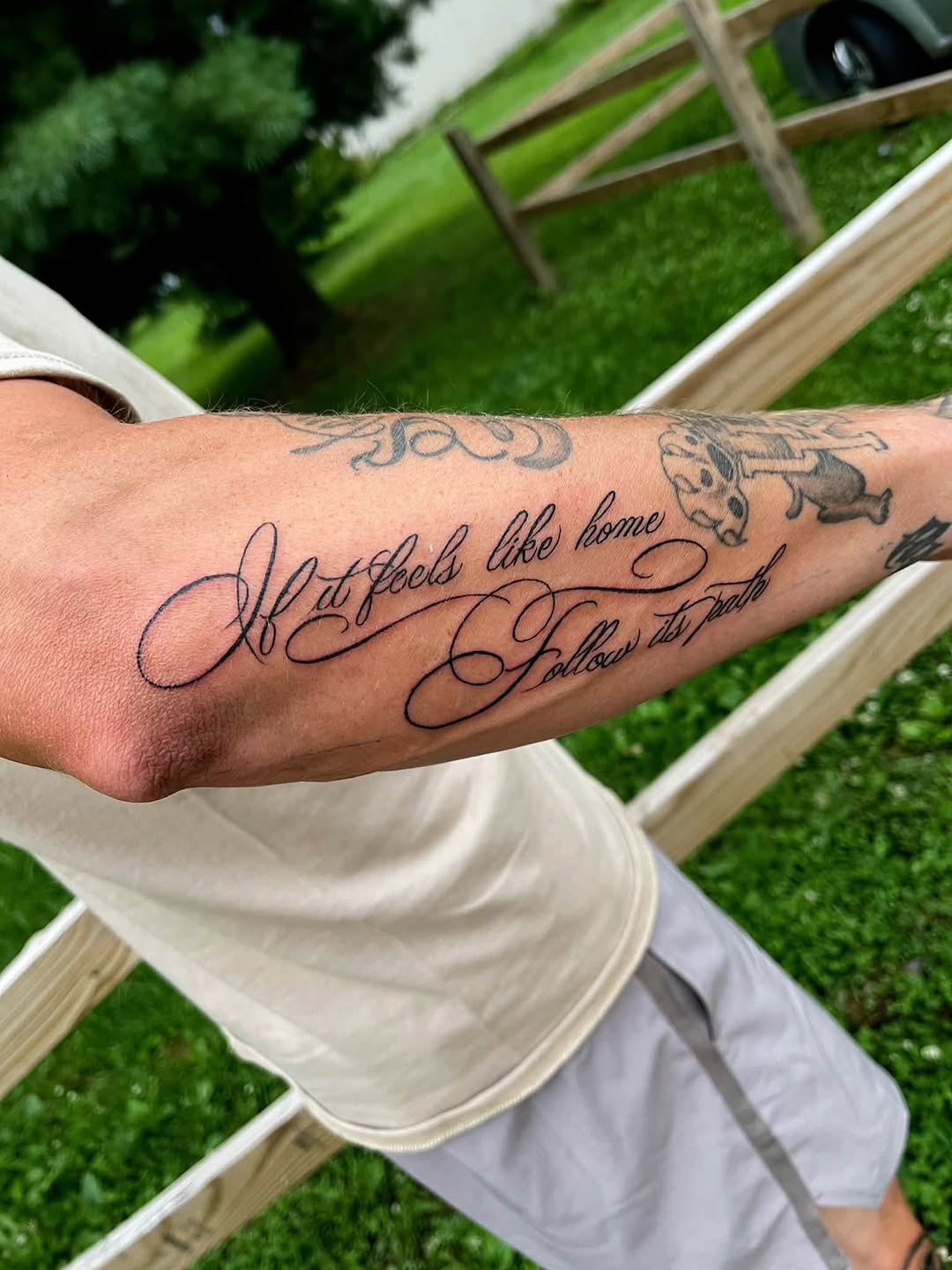 Tattoo by @briankirsch9 — lettering_script, fine_line