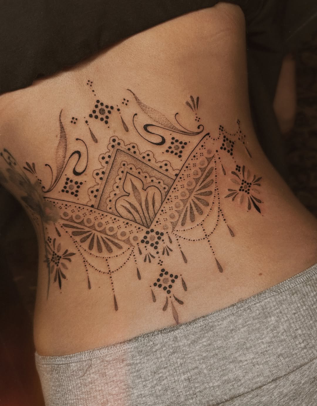 Tattoo by @mushrooomqueen β dotwork, ornamental