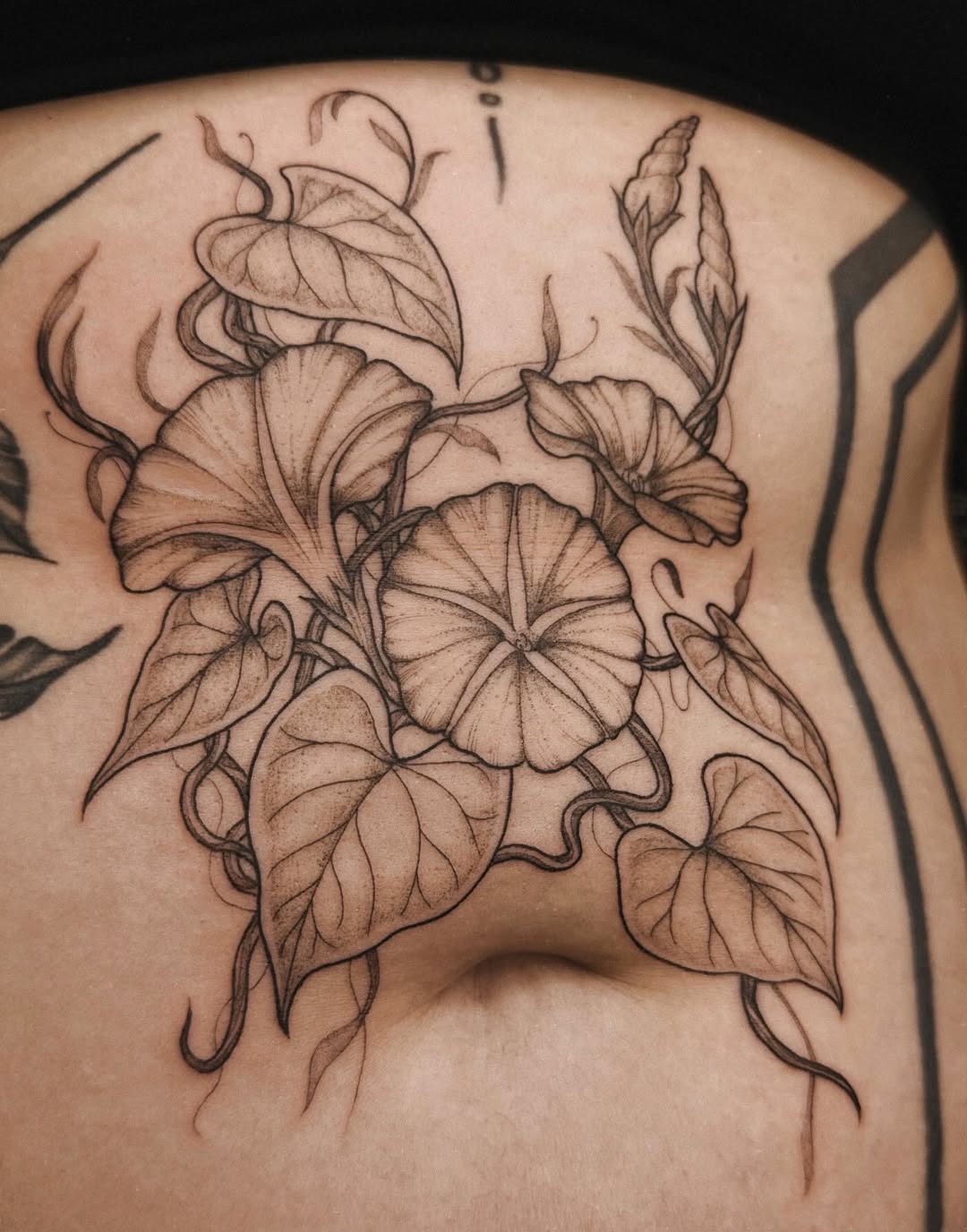 Tattoo by @mushrooomqueen β black_and_grey, dotwork