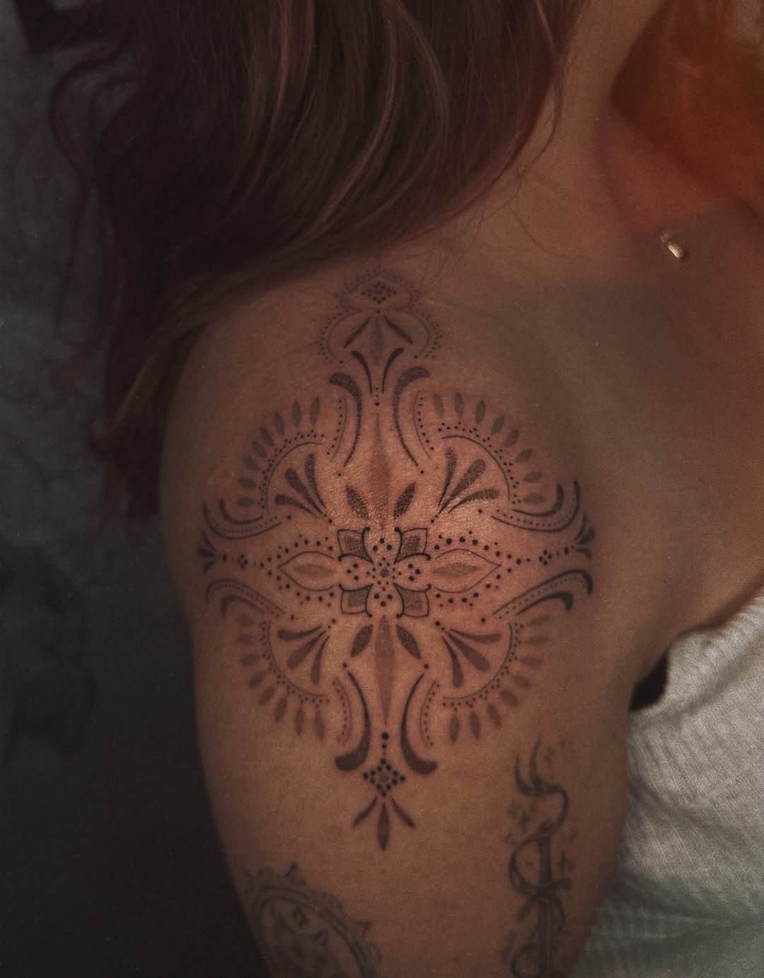 Tattoo by @mushrooomqueen β geometric, dotwork