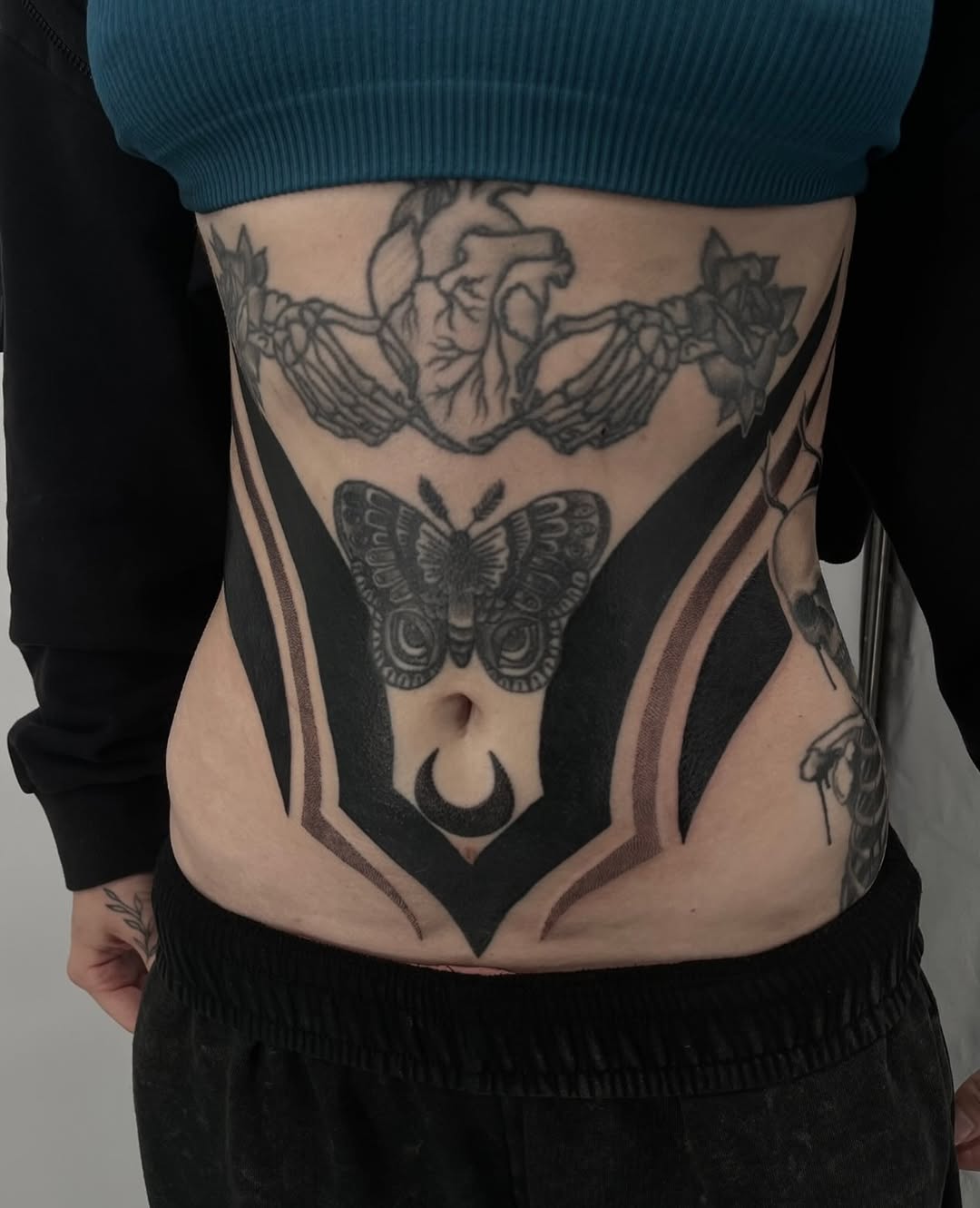 Tattoo by @flying_tiger_social_club — blackwork, black_and_grey