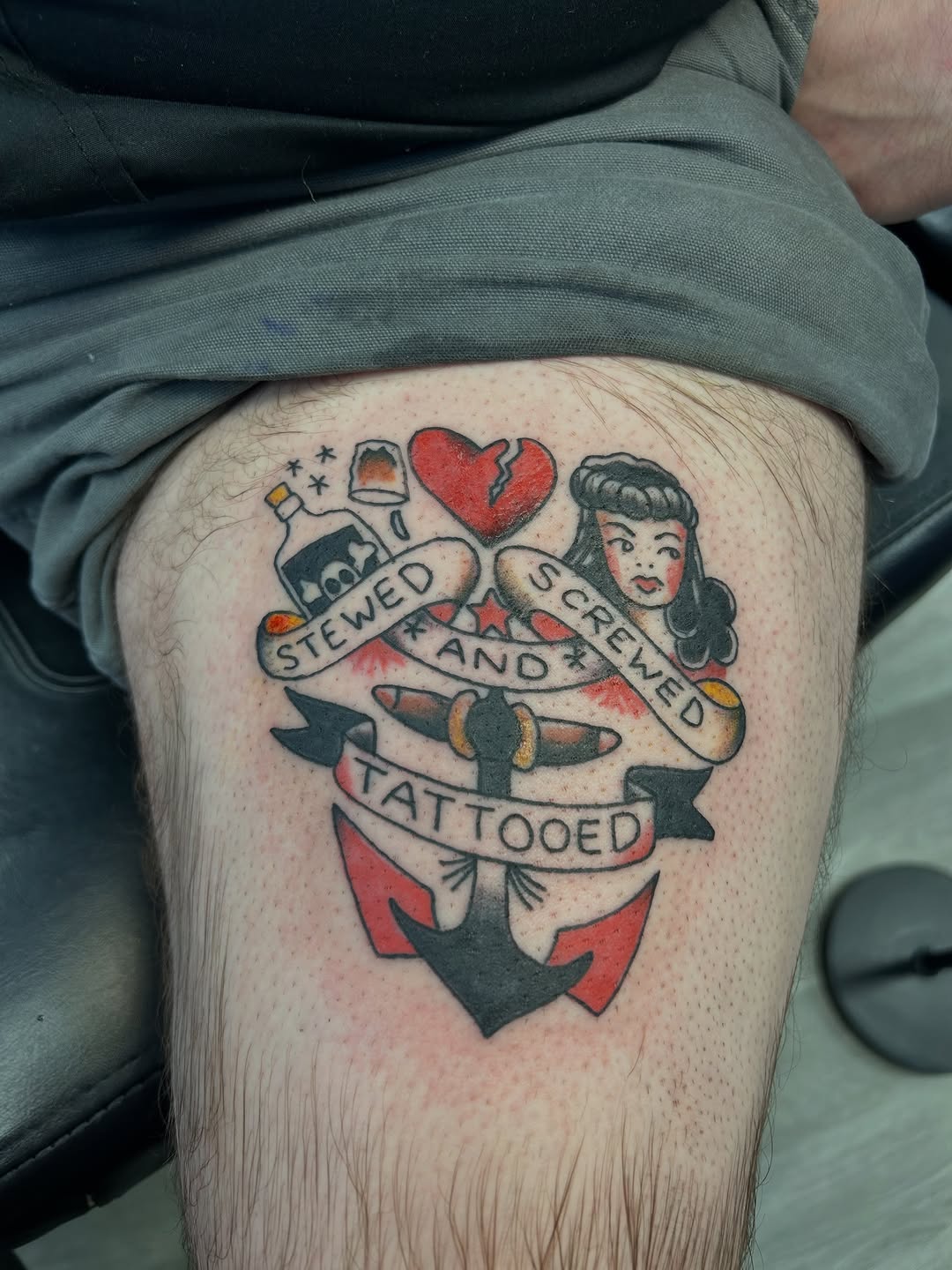 Tattoo by @fionatattooos โ american_traditional, lettering_script