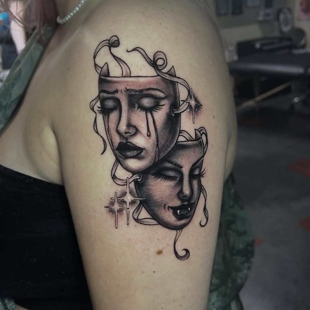 Tattoo by @rottenronnietattoos — black_and_grey, dark_realism