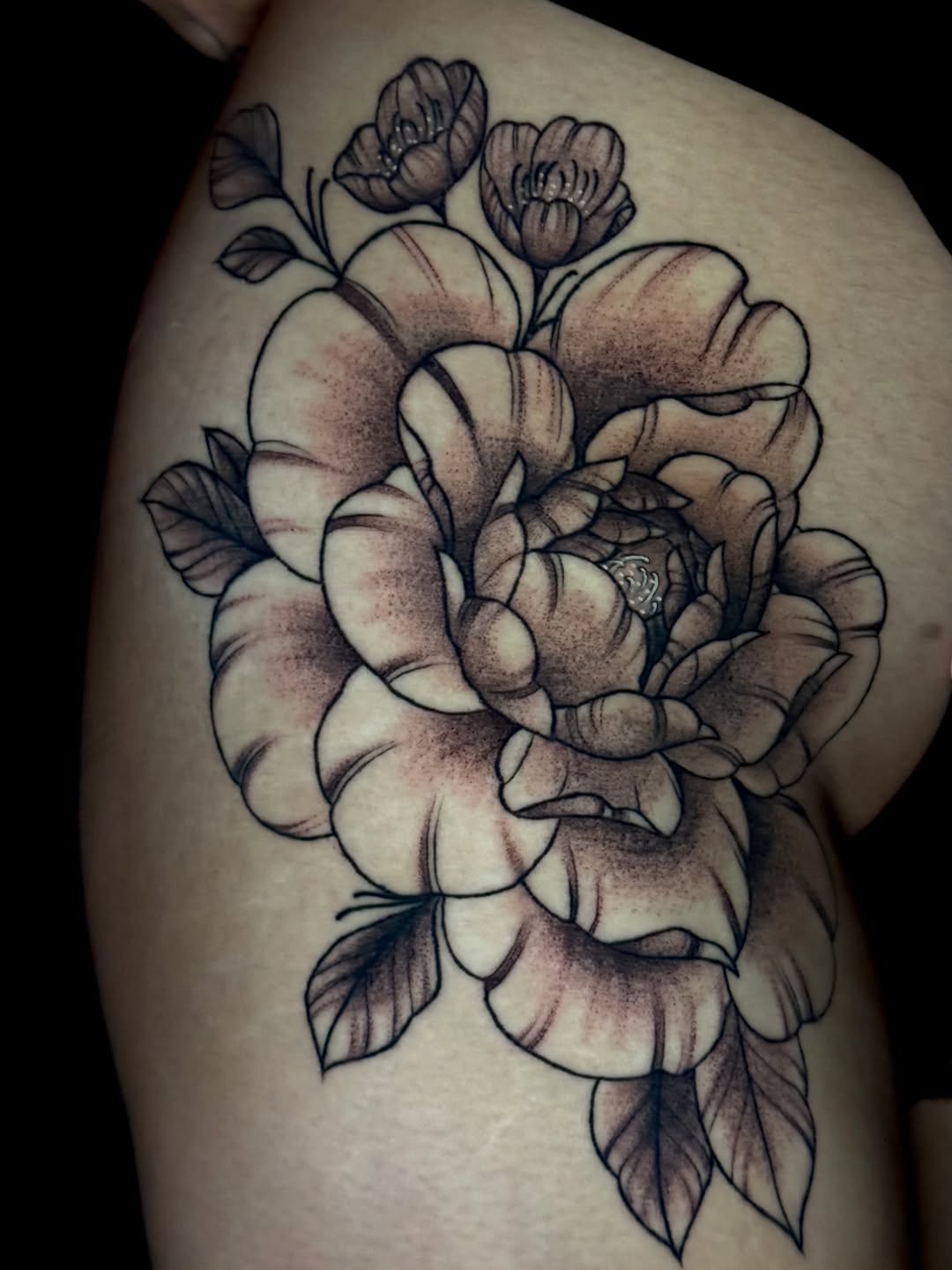 Tattoo by @virginiasamtattoo — black_and_grey, dotwork