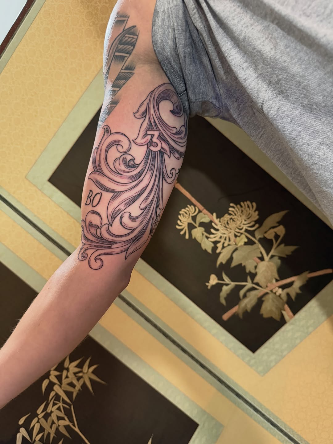 Tattoo by @tattoos_by_dustin — ornamental, lettering_script