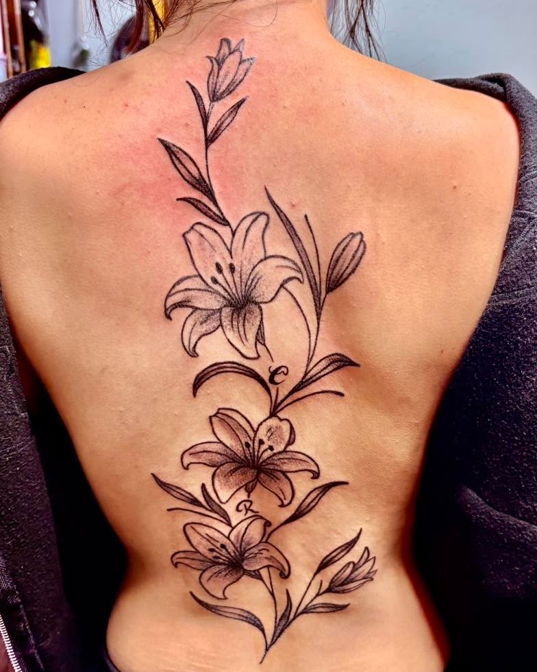 Tattoo by @pokes.by.kim โ fine_line, black_and_grey