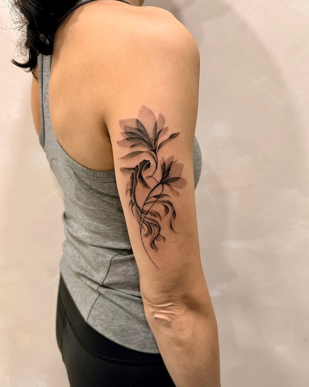 Tattoo by @tattooer_nick β fine_line, black_and_grey