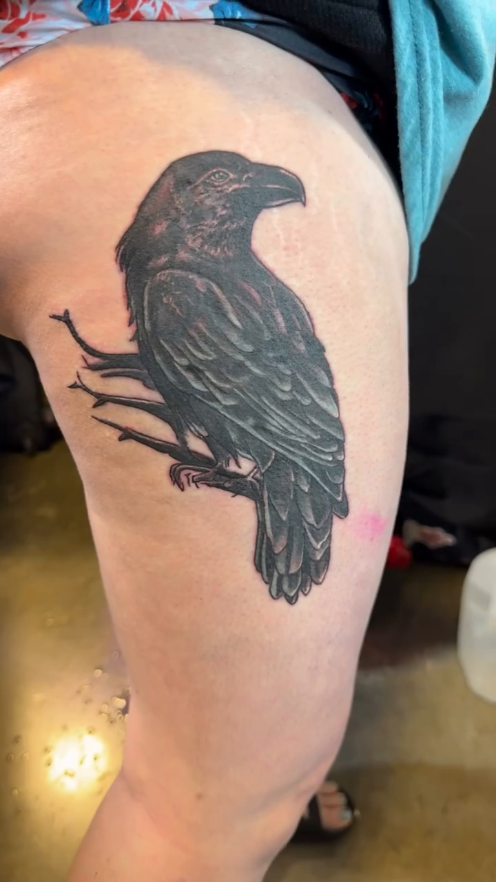 Tattoo by @ronnie.tatz β blackwork, realism