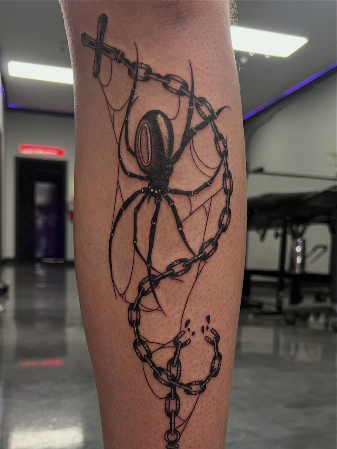 Tattoo by @meech.ink — black_and_grey, dark_realism