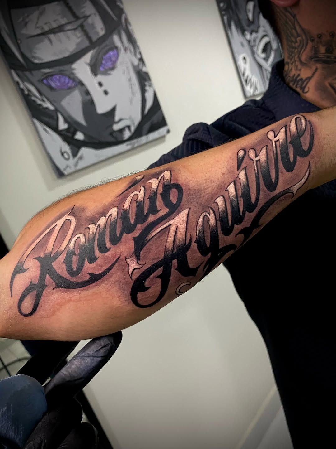 Tattoo by @aifos_arts94 — lettering_script, chicano