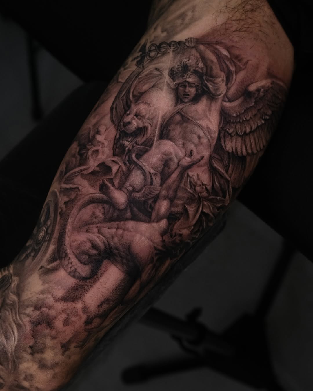 Tattoo by @gisoo.tat β realism, black_and_grey