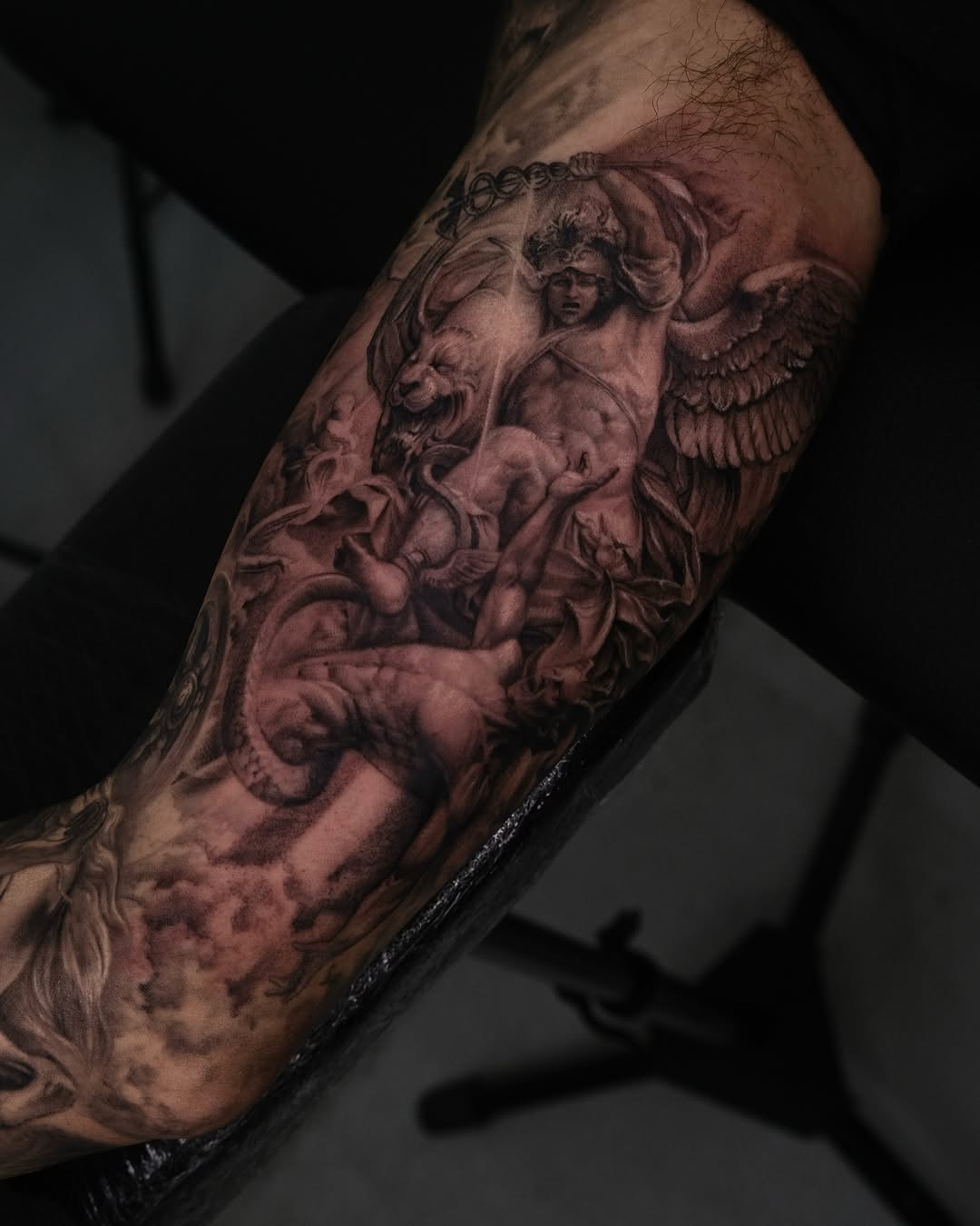 Tattoo by @gisoo.tat β realism, black_and_grey