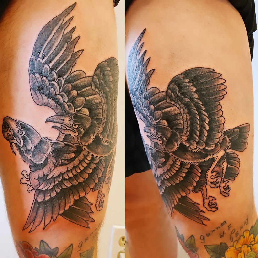 Tattoo by @jasonpellandtattoo — american_traditional, black_and_grey