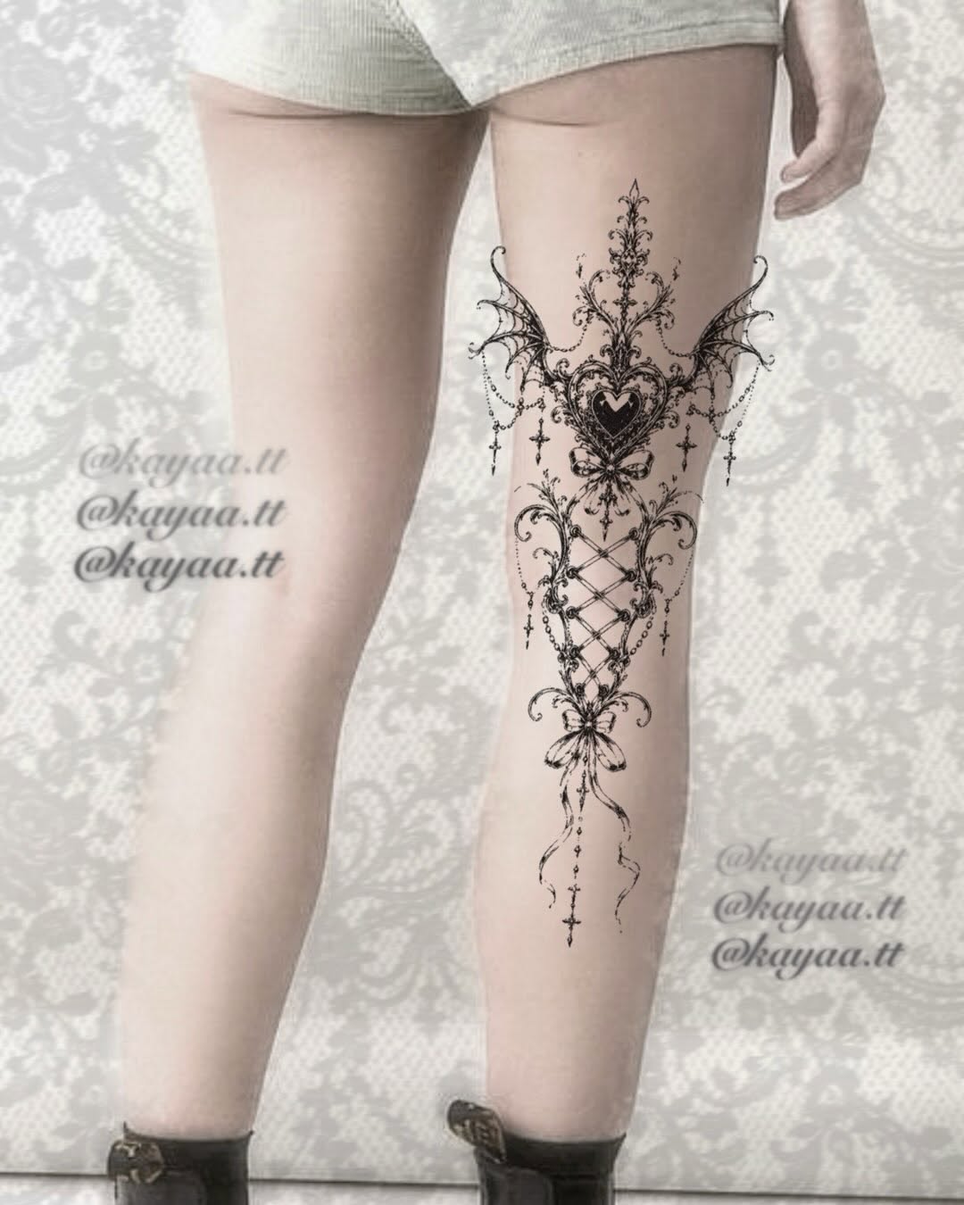 Tattoo by @kayaa.tt — ornamental, blackwork