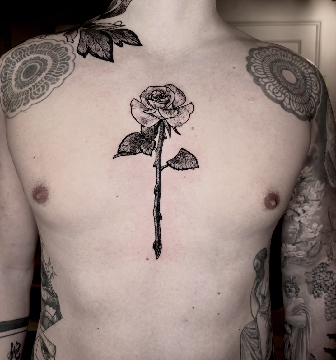 Tattoo by @therowanstarr โ black_and_grey, dotwork