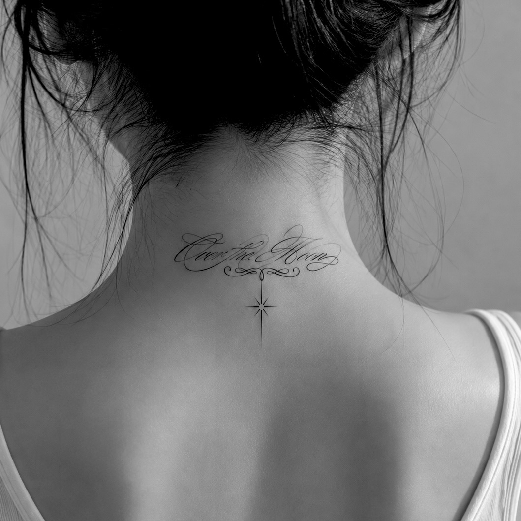 Tattoo by @h_proletter_ttt — lettering_script, fine_line