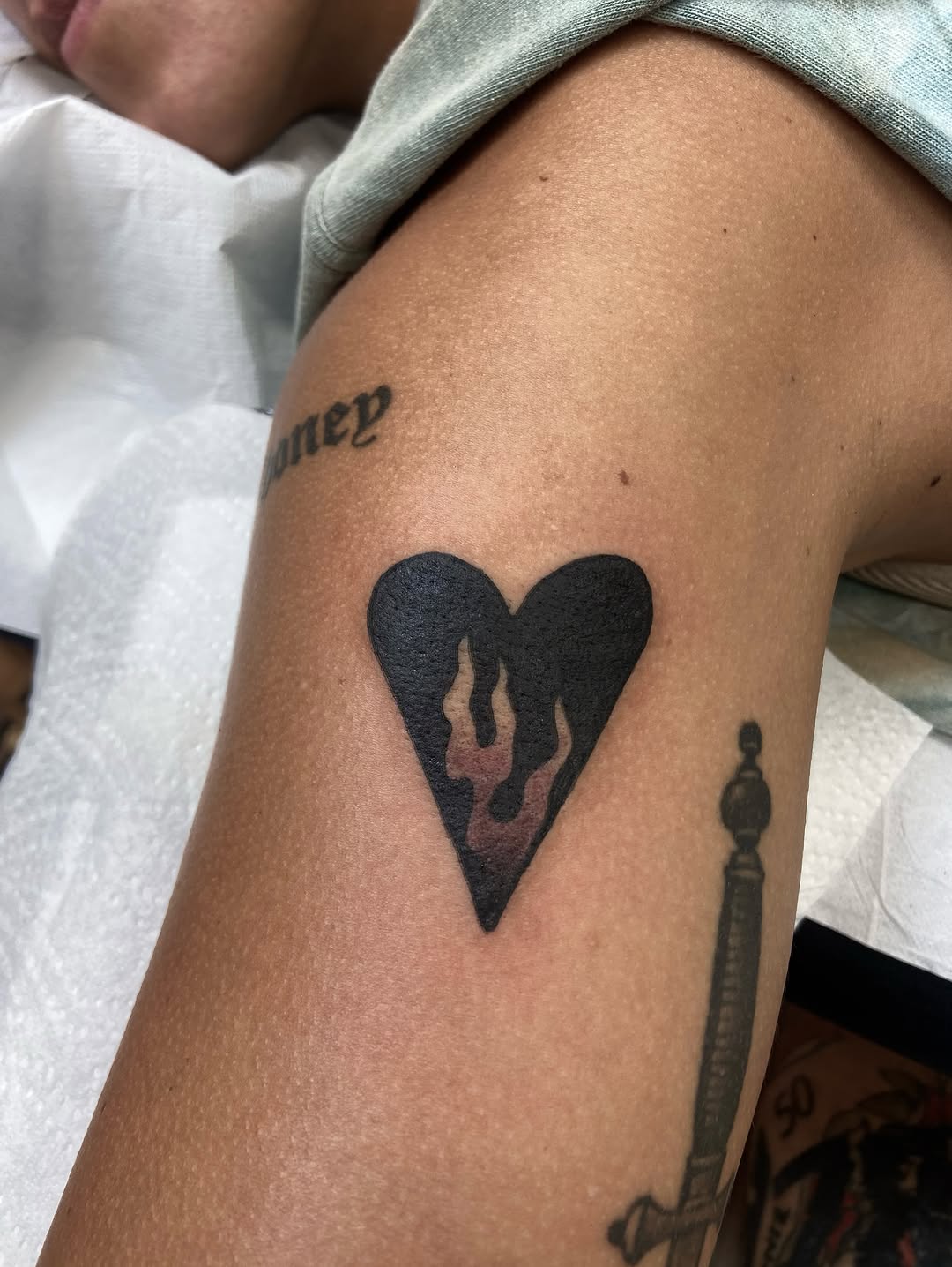 Tattoo by @dietrich_tattooer — blackwork, lettering_script