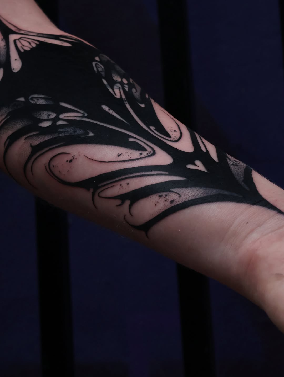 Tattoo by @moosongblack — blackwork, trash_polka