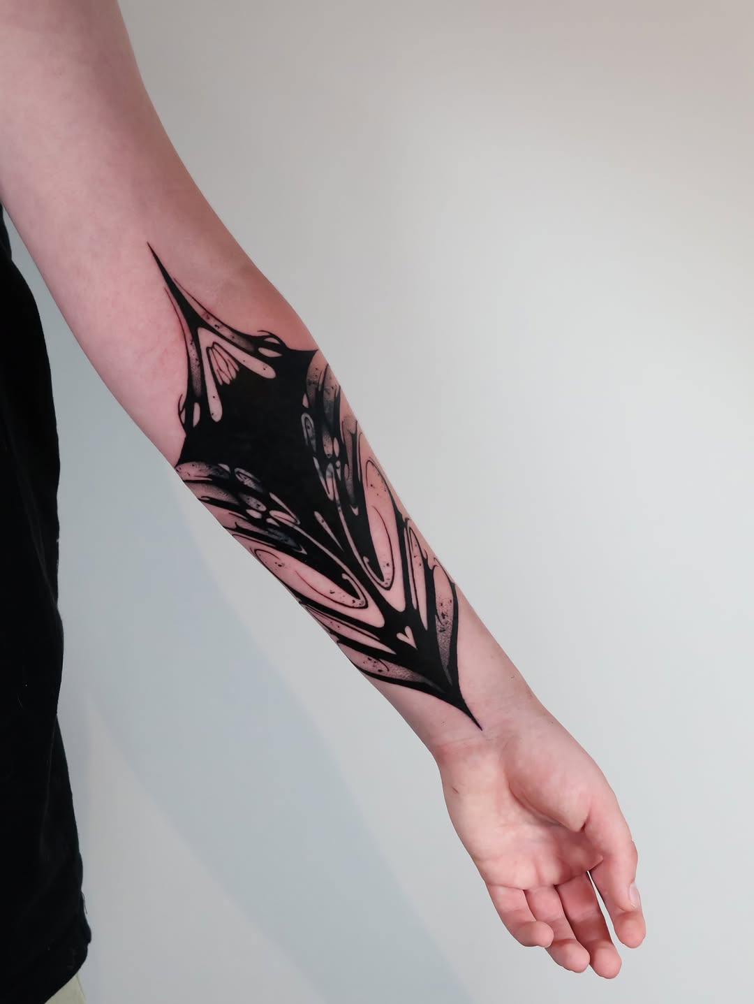 Tattoo by @moosongblack — blackwork, trash_polka
