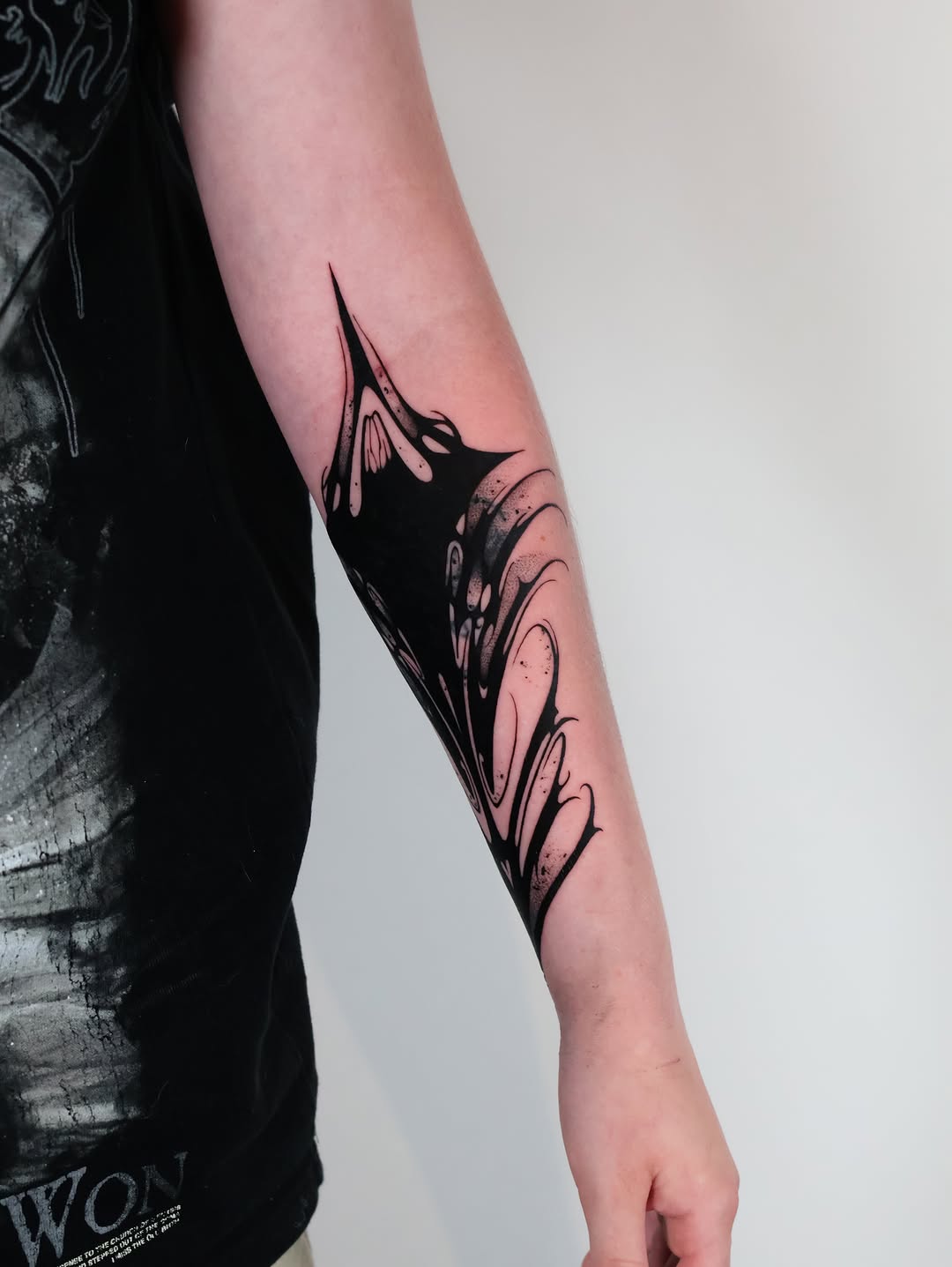 Tattoo by @moosongblack — blackwork, trash_polka