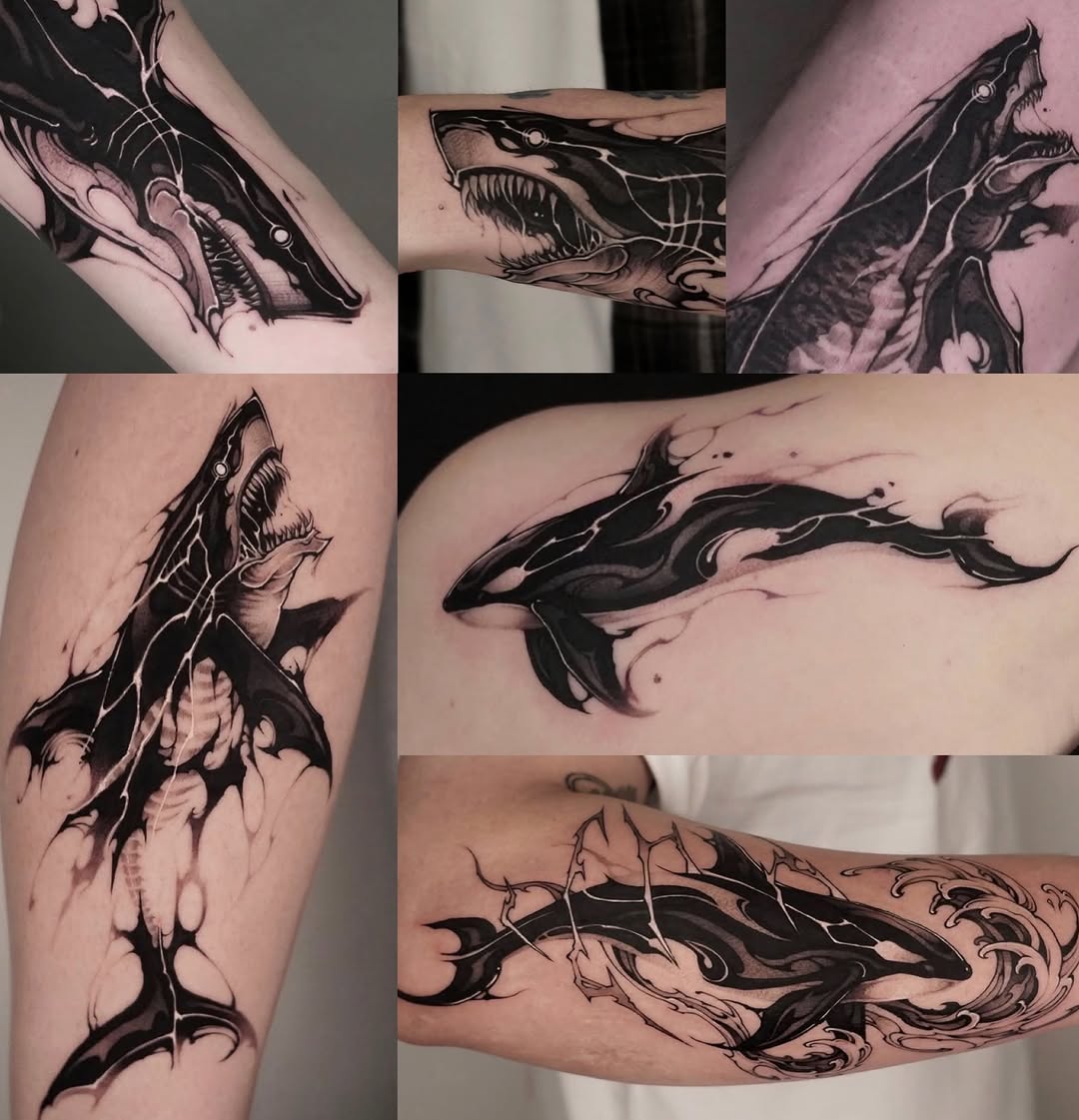 Tattoo by @__1.0__ β blackwork, black_and_grey