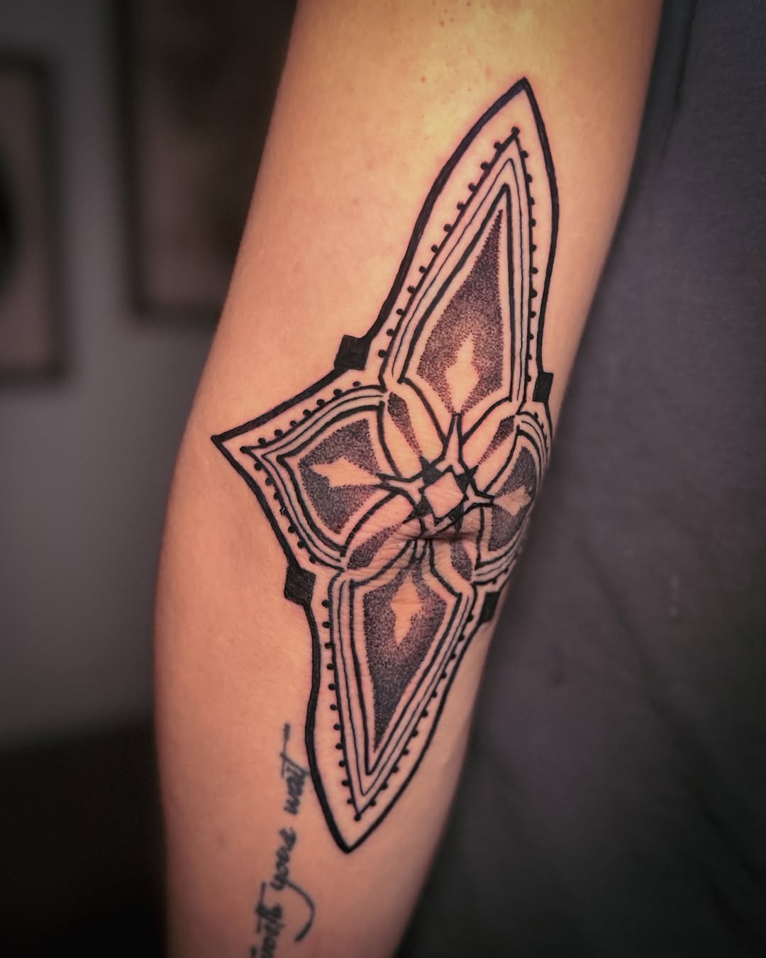 Tattoo by @marytattooing — geometric, dotwork