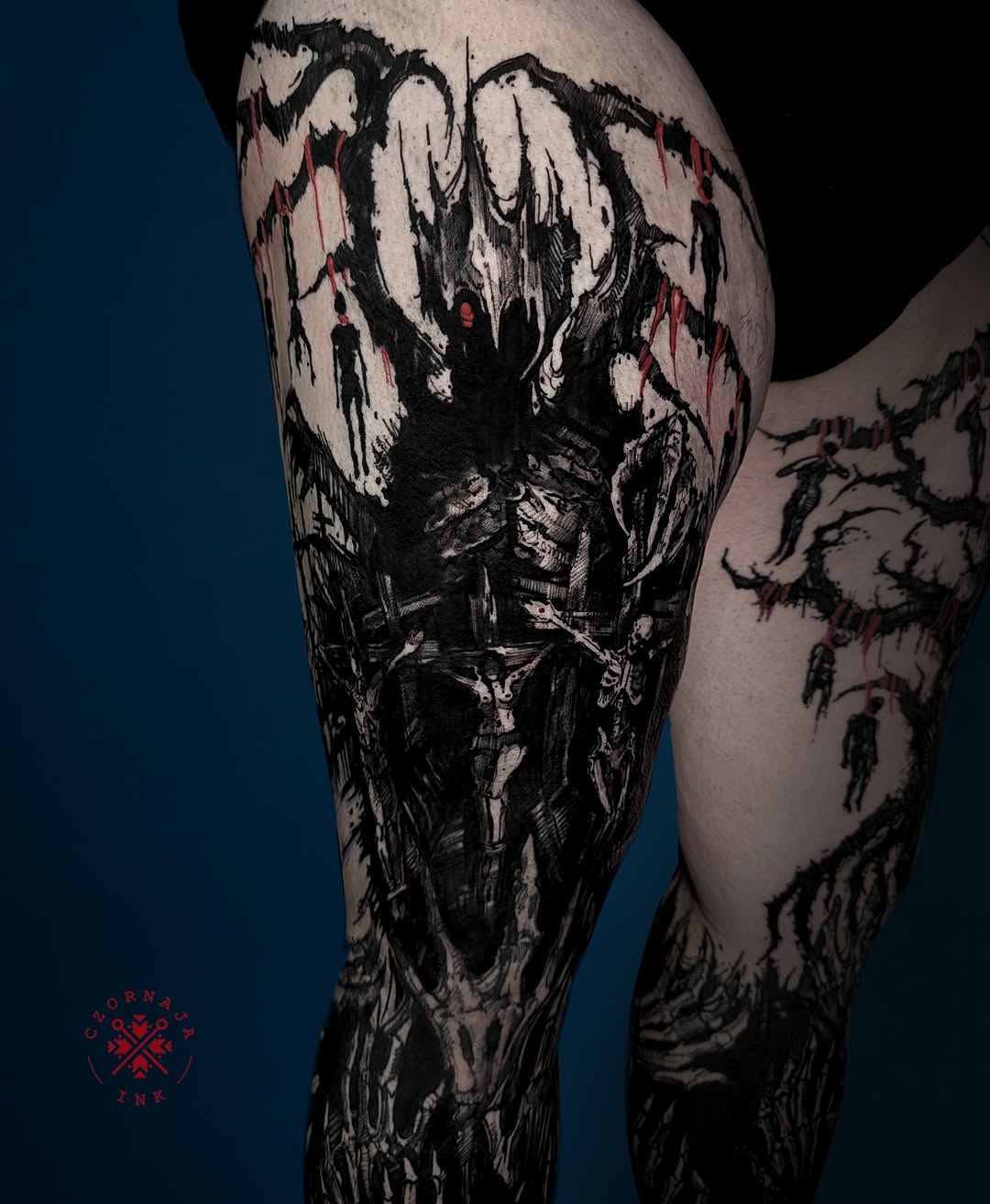Tattoo by @czornaja_ink — blackwork, dark_realism