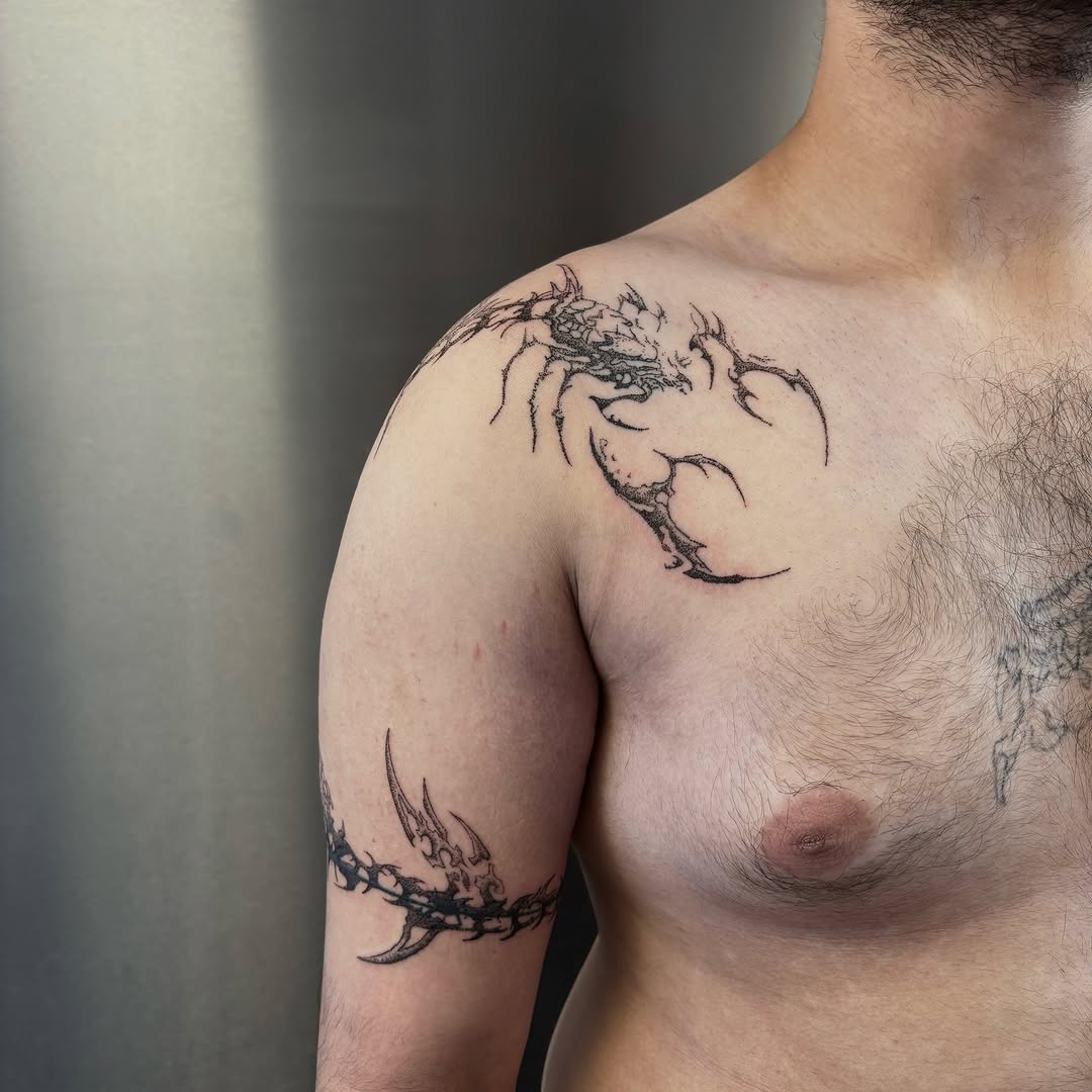 Tattoo by @siilvester — blackwork, illustrative