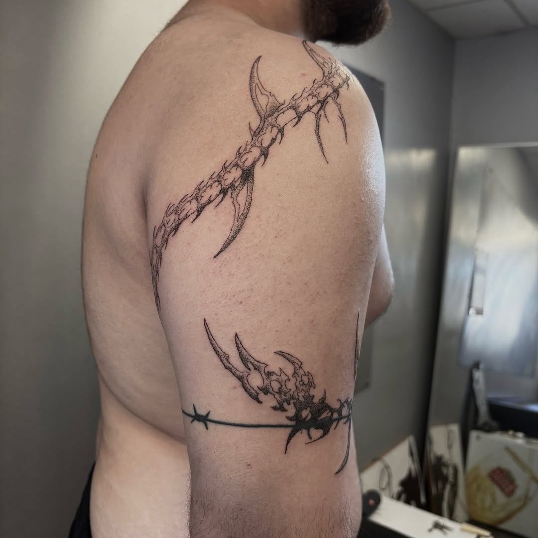 Tattoo by @siilvester — dotwork, blackwork