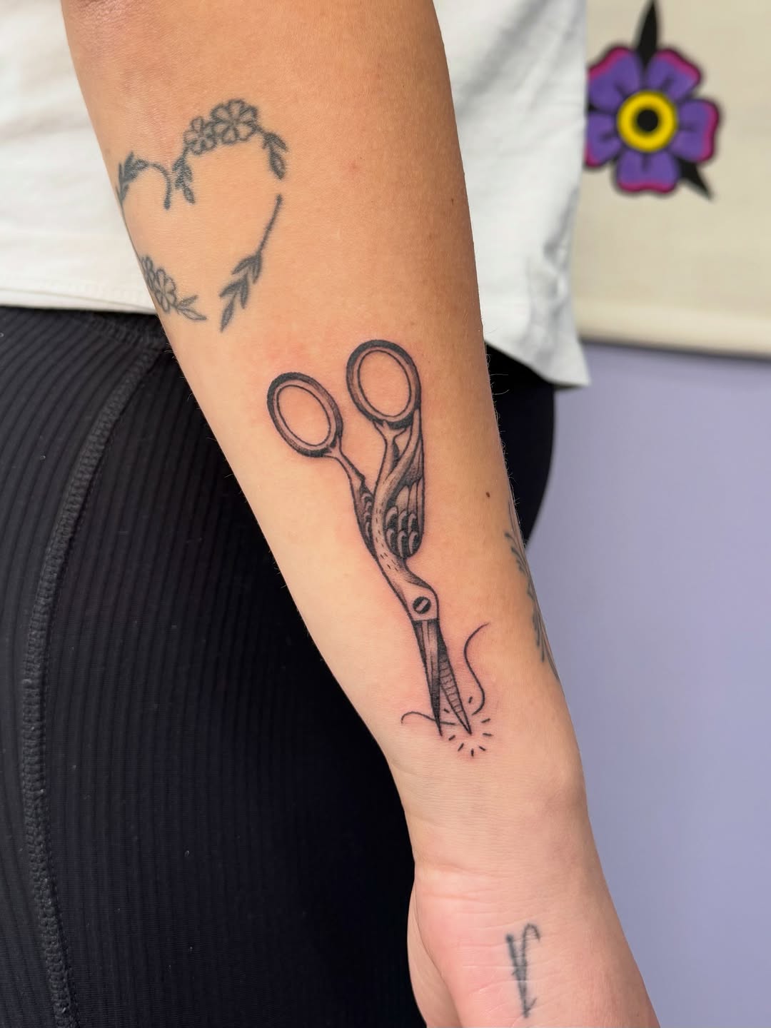 Tattoo by @erica_tats — fine_line, black_and_grey