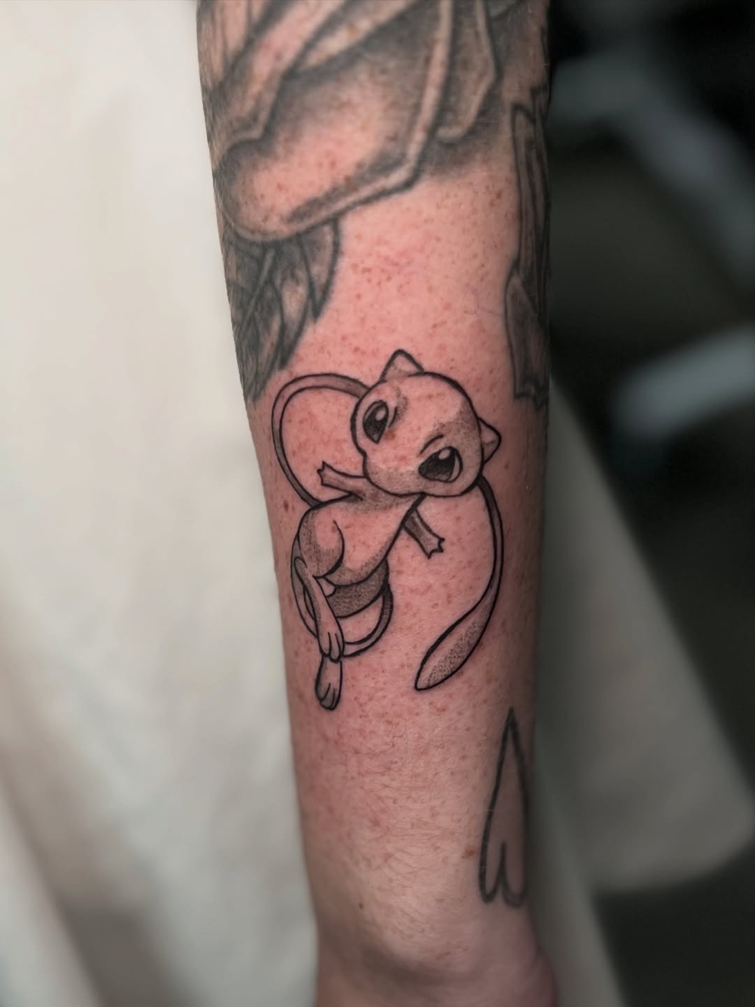 Tattoo by @nefdraws — anime, black_and_grey