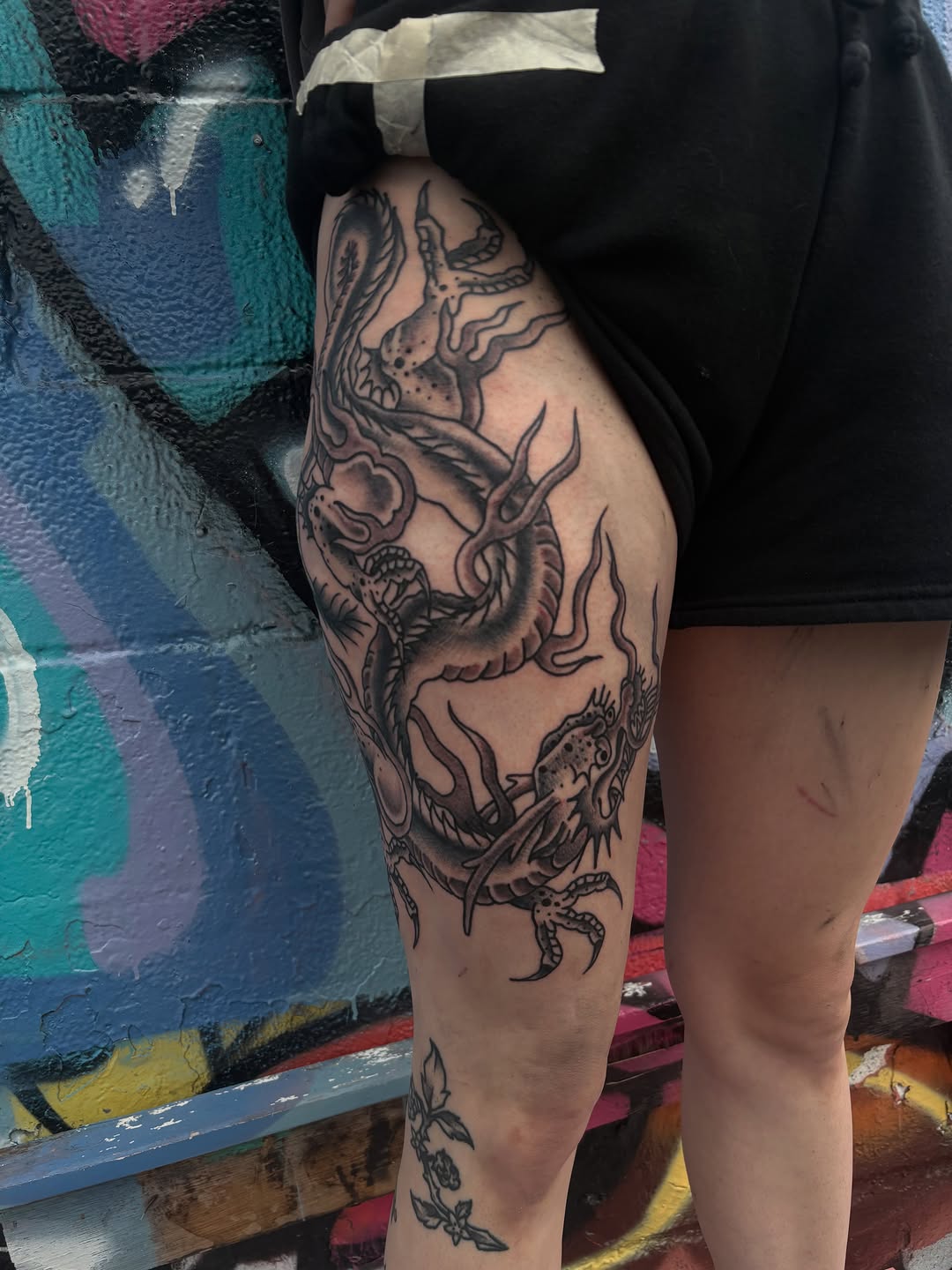 Tattoo by @tenderhearttattoo — japanese_irezumi, black_and_grey