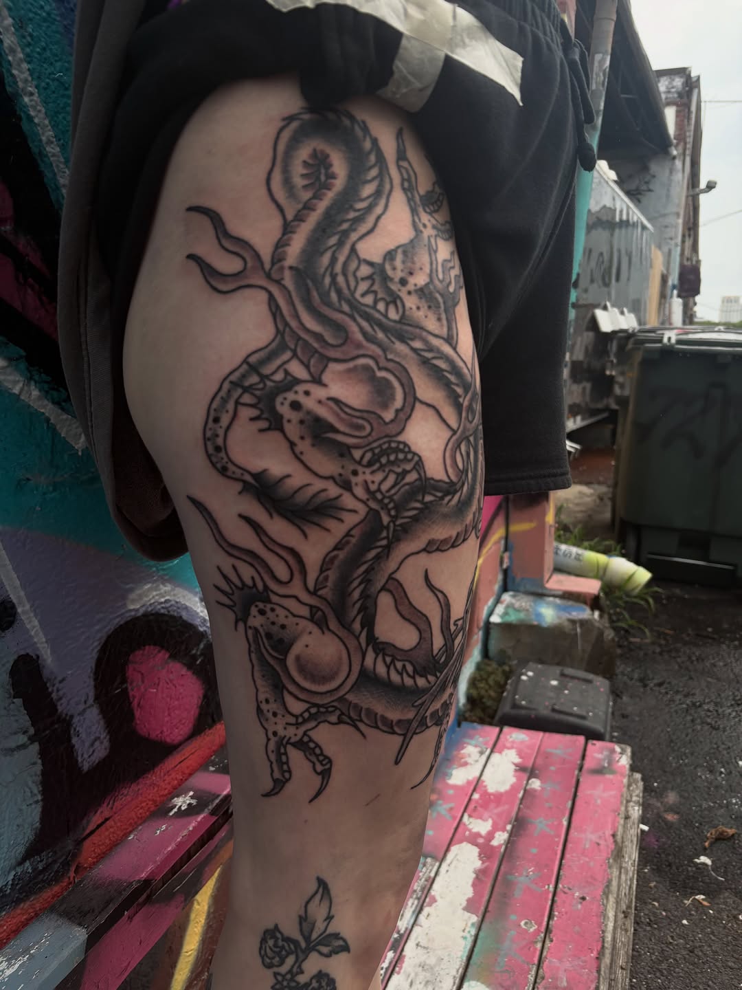 Tattoo by @tenderhearttattoo — japanese_irezumi, black_and_grey