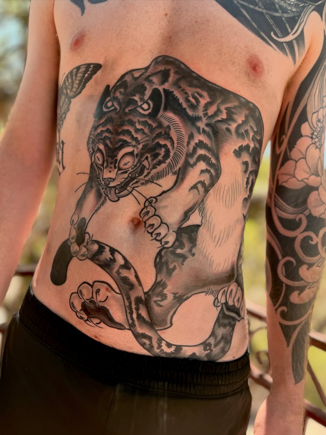 Tattoo by @morgan_tattoos — japanese_irezumi, black_and_grey