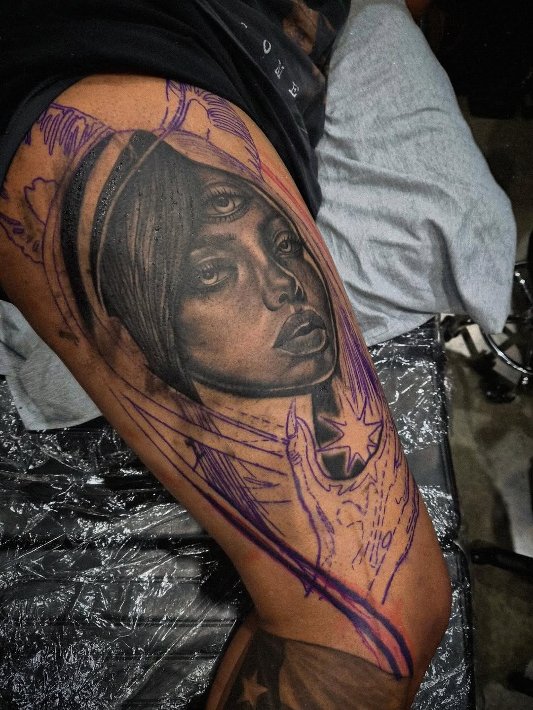 Tattoo by @lovelylyla.tatts — realism, black_and_grey