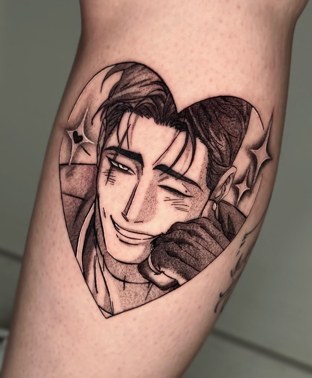 Tattoo by @kkimnida โ anime, black_and_grey