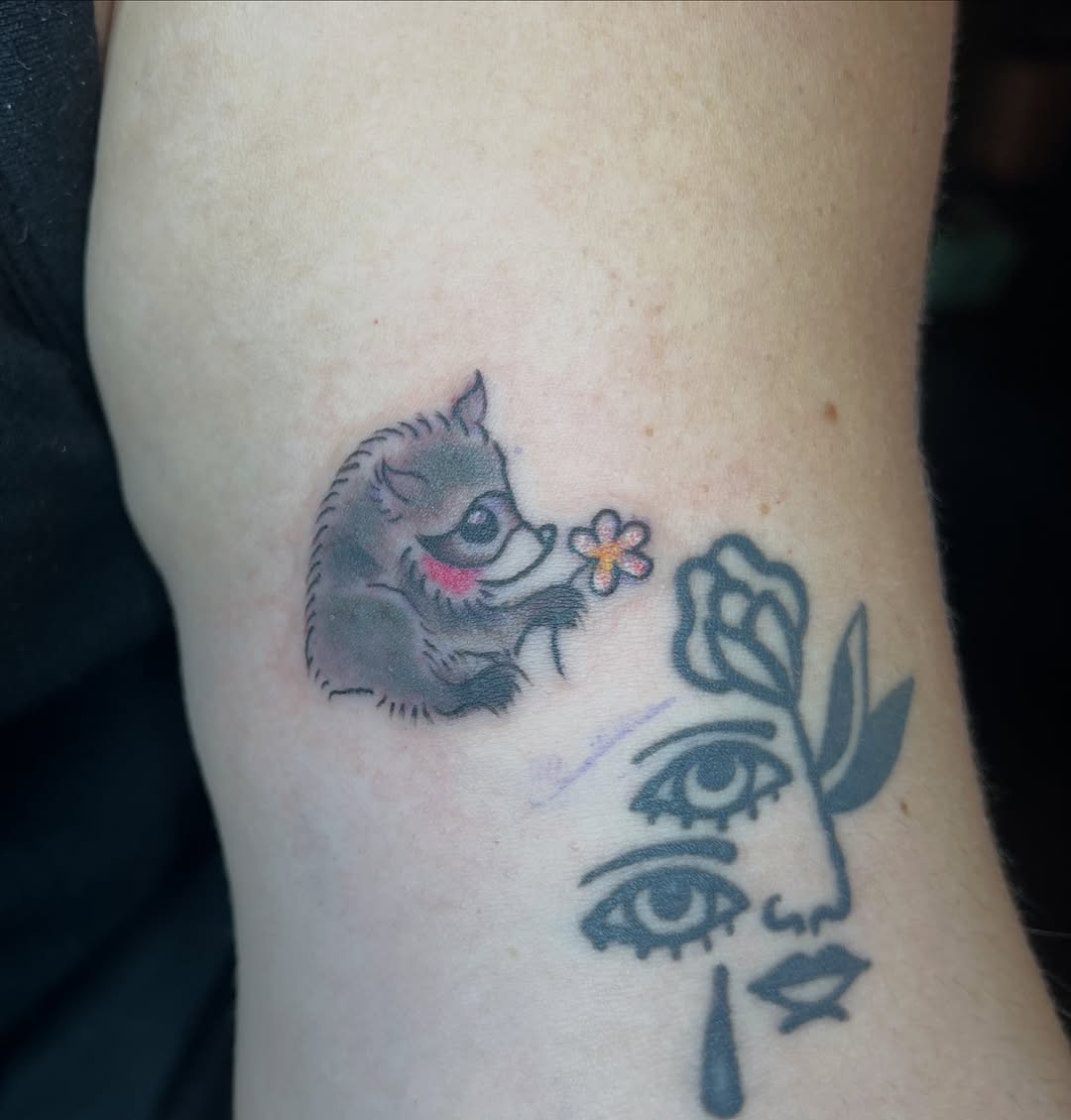 Tattoo by @purrsimmonkitten — new_school, fine_line