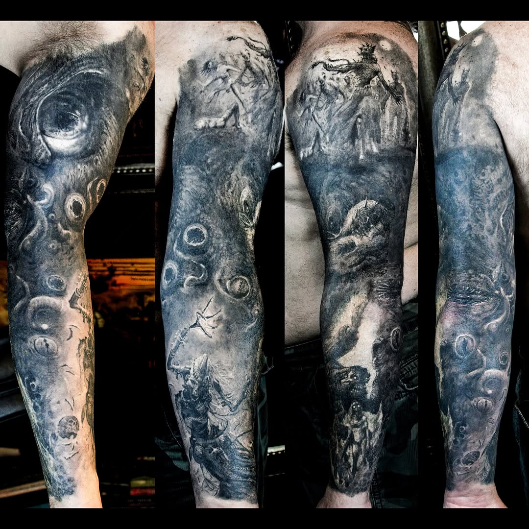 Tattoo by @dan_henk_tattoo — dark_realism, black_and_grey