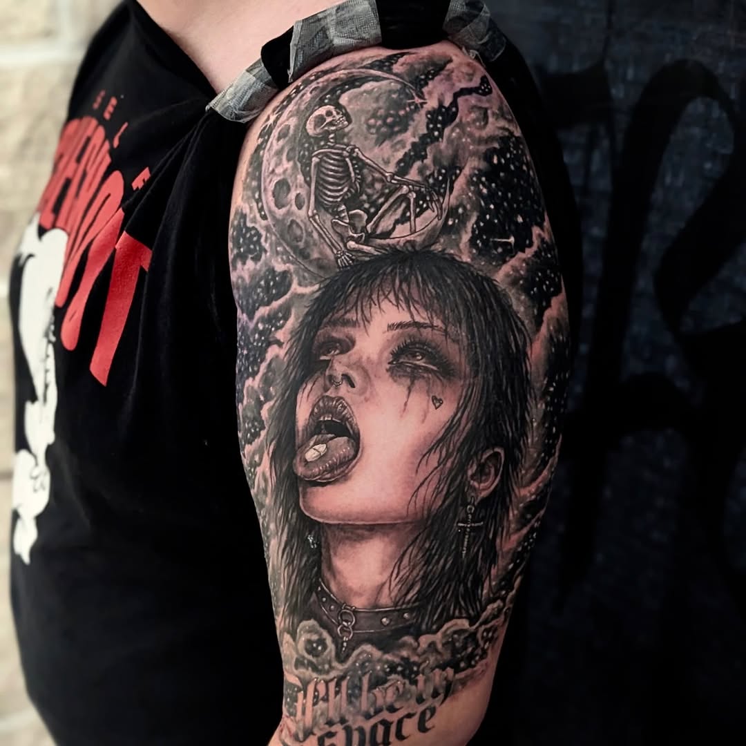 Tattoo by @austin_megallon — dark_realism, black_and_grey