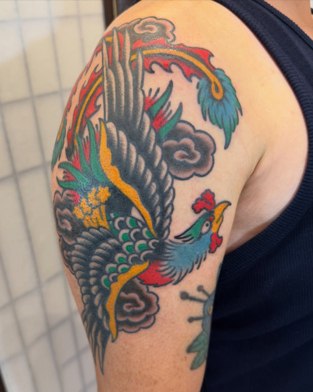 Tattoo by @stclairtattoo — japanese_irezumi, american_traditional