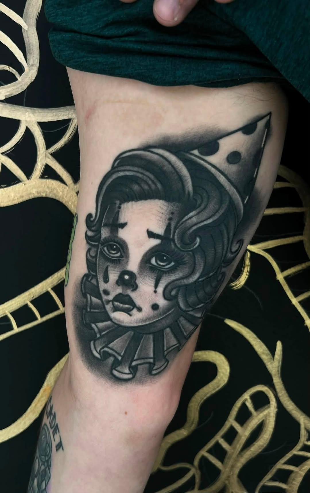 Tattoo by @coreyclarktattoos — black_and_grey, neo_traditional
