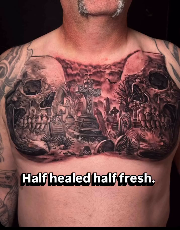 Tattoo by @tonywhodoestattoos — dark_realism, black_and_grey