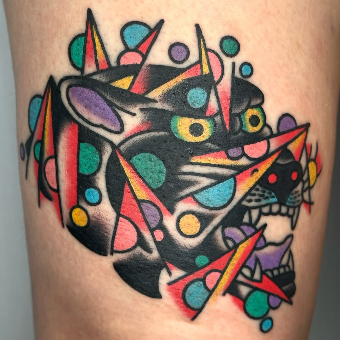 Tattoo by @mrcs.xavier — new_school, trash_polka