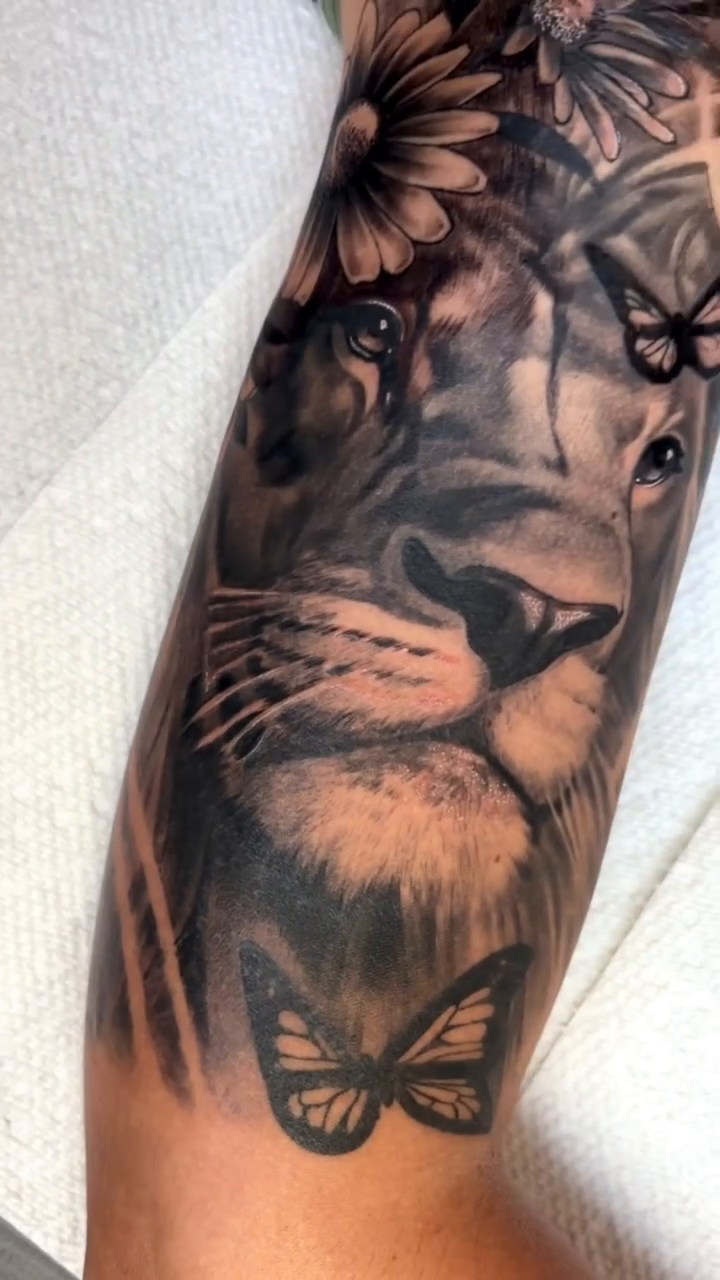 Tattoo by @harveyztattooz — realism, black_and_grey