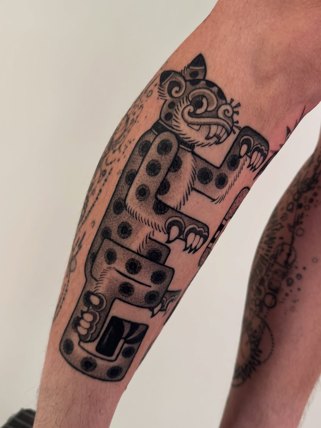 Tattoo by @tannerminocktattoos — blackwork, dotwork