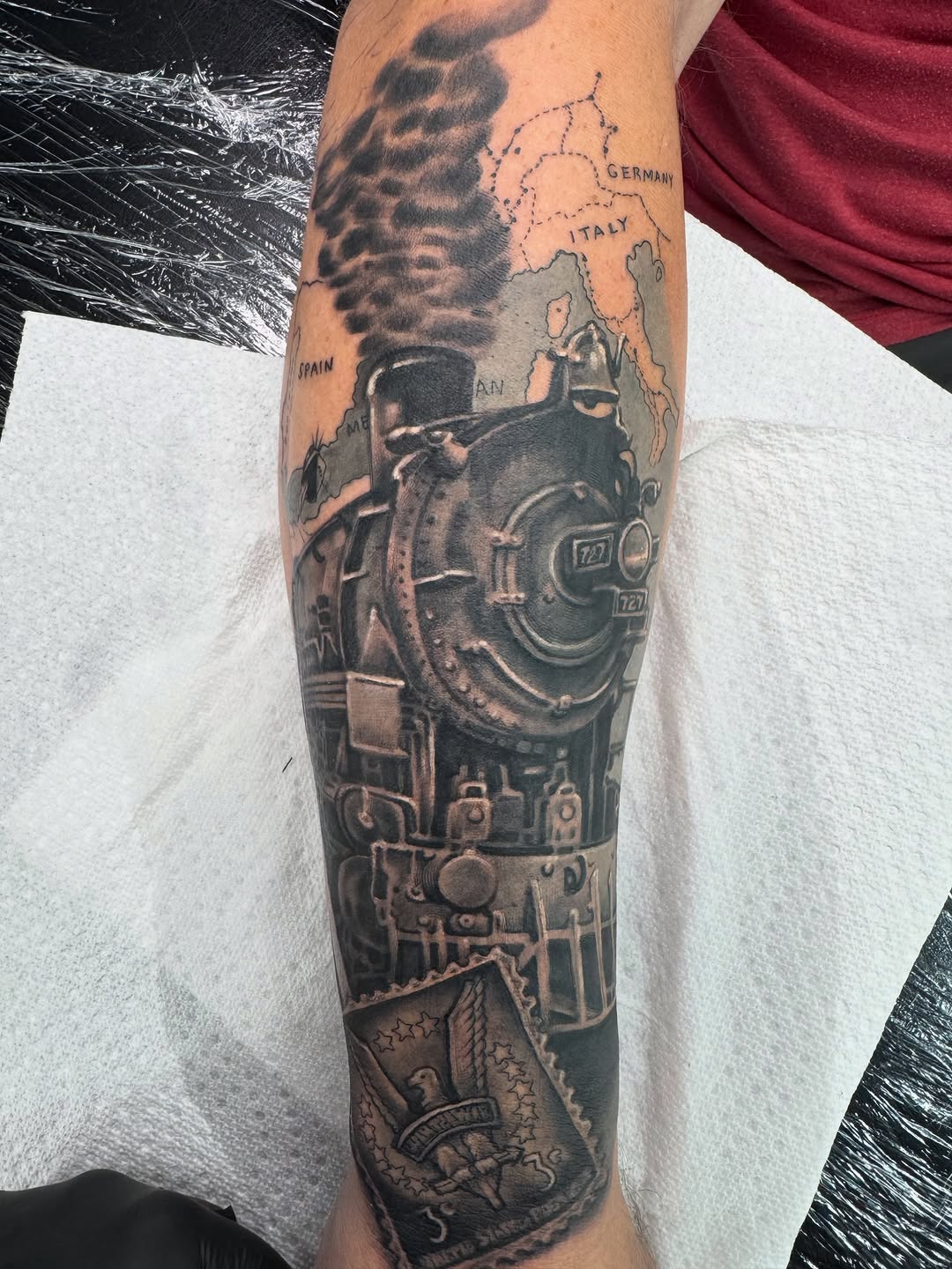 Tattoo by @scuba.steve.tattoos — realism, black_and_grey