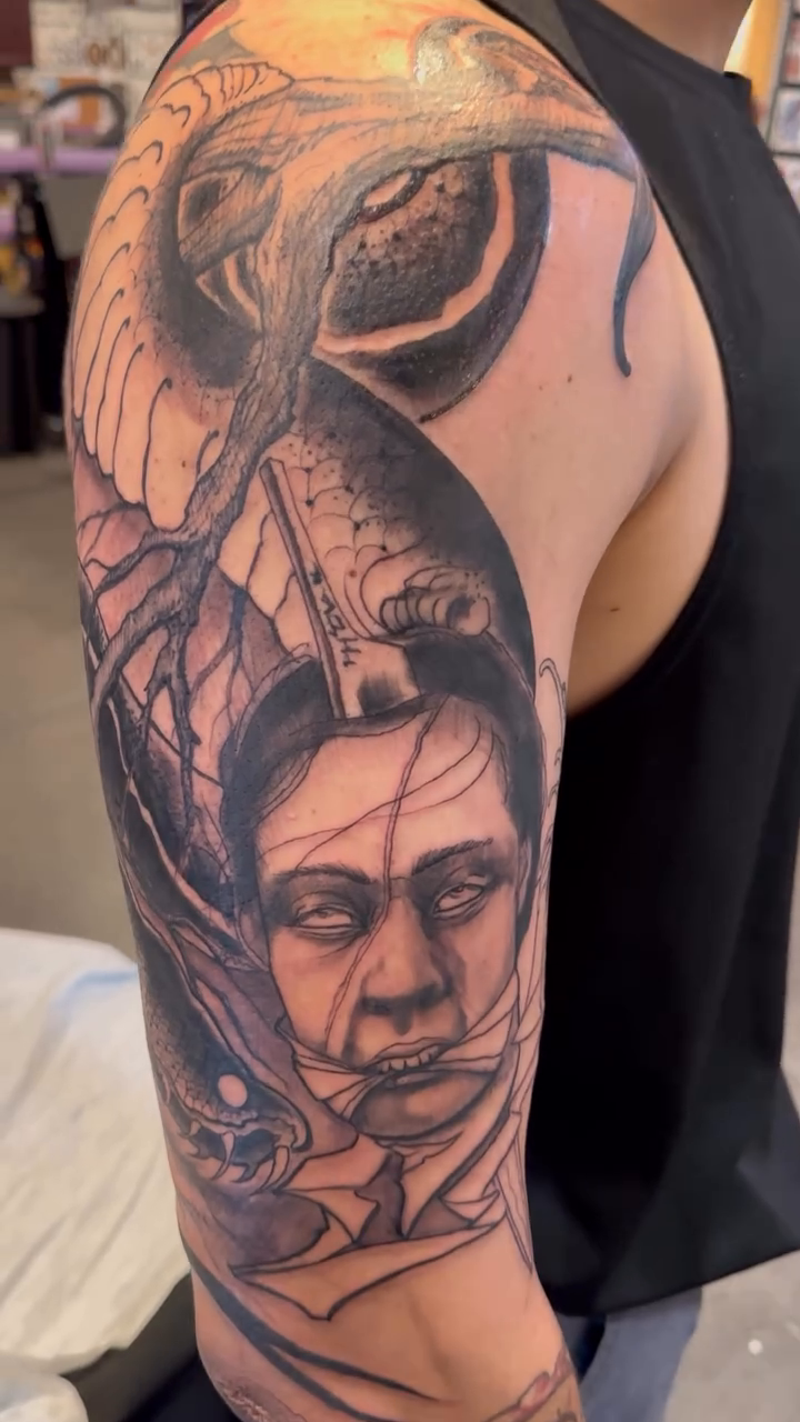 Tattoo by @emarts42 — japanese_irezumi, black_and_grey